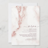 Moderne marmer Glitter Wedding Roos Gold ID816 (Voorkant)