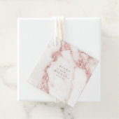 Moderne marmer Glitter Wedding Roos Gold ID816 Bedankjes Labels (In situ)