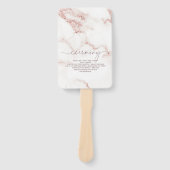 Moderne marmer Glitter Wedding Roos Gold ID816 Handwaaier (Voorkant)