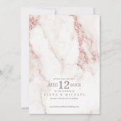 Moderne marmer Glitter Wedding Roos Gold ID816 Save The Date (Achterkant)