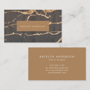 Moderne marmer Gold Foil Gemstone Interior Designe Visitekaartje