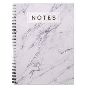 Moderne marmer Gray White Elegant Chic Persoonlijk Notitieboek
