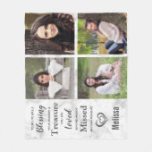 Moderne marmer Memorials Keepomwille Photo Collage Fleece Deken (Voorkant)