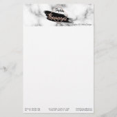 Moderne Marmer Paint Stroke Glitter Name Briefpapier (Voorkant)