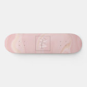 Moderne marmer Pink Gold Glitter Achtergrond Skateboard (Horizontaal)