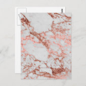 Moderne marmer Roos Gold Glitter Briefkaart (Voorkant / Achterkant)