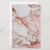 Moderne marmer Roos Gold Glitter Briefpapier (Voorkant / Achterkant)
