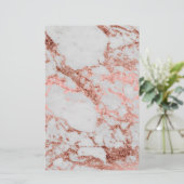 Moderne marmer Roos Gold Glitter Briefpapier (Staand voorkant)