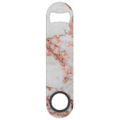 Moderne marmer Roos Gold Glitter Speed Flessenopener (Achterkant)