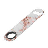 Moderne marmer Roos Gold Glitter Speed Flessenopener (Achterkant Gekanteld)