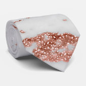 Moderne marmer Roos Gold Glitter Stropdas (Opgerold)