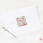 Moderne marmer Roos Gold Glitter Vierkante Sticker (Envelop)