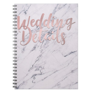 Moderne Marmer Roze Goud Roze HUWELIJKSDETAILS Notitieboek