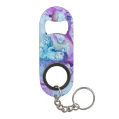 *~* Moderne marmer Violet Blue Paarse Waterverf Mini Flessenopener (Achterkant)