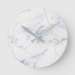Moderne marmer Wall Clock White Grey and Gold Ronde Klok