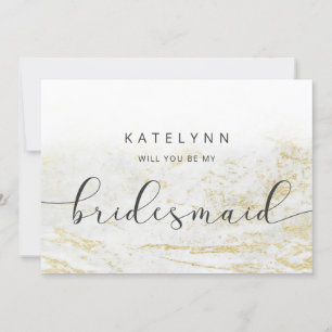 Moderne marmer White Bridesmaid proposal Kaart