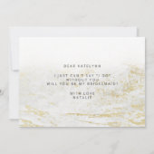 Moderne marmer White Bridesmaid proposal Kaart (Achterkant)