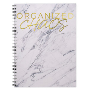 Moderne marmer Yellow Gold Organised Chaos Notitieboek