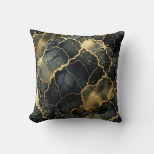 Moderne Marmer Zwart + Goud Luxe Kussen