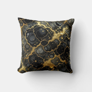 Moderne Marmer Zwart + Goud Luxe Kussen