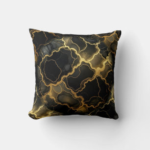 Moderne Marmer Zwart + Goud Luxe Kussen