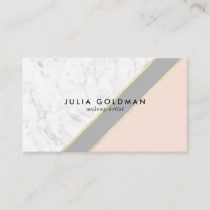 Moderne marmeren blush roze grijs chic goud geomet visitekaartje
