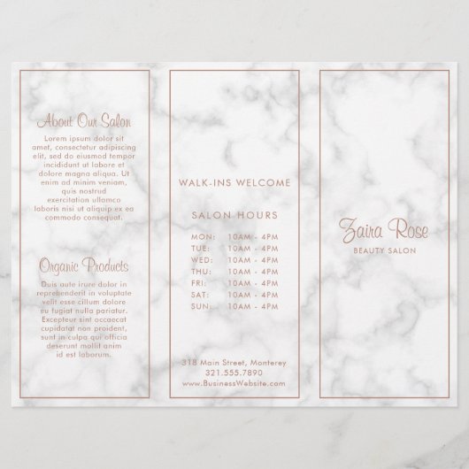 Moderne Marmeren Elegante Zakelijke Trifold Brochu (Voorkant)