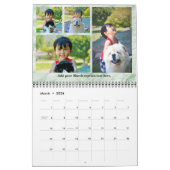 Moderne Marmeren Fotocollage Maandelijkse Kalender (Mar 2026)