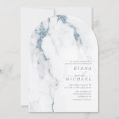 Moderne Marmeren Glitter Dusty Blue Arch ID816 Kaart (Voorkant)