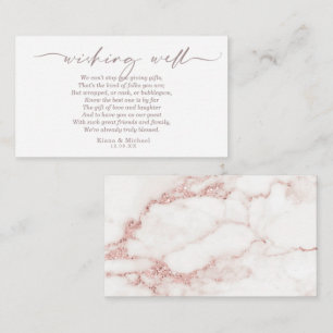 Moderne marmeren glitter wensput V3 Blush ID816 Informatiekaartje