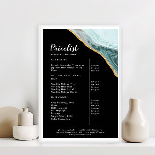 Moderne Marmeren Gouden Salon Prijslijst Poster