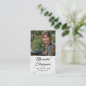 Moderne Marmeren Klassieke Elegante QR Code Custom Visitekaartje (Staand voorkant)