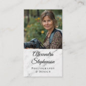 Moderne Marmeren Klassieke Elegante QR Code Custom Visitekaartje (Voorkant)