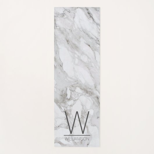 Moderne Marmeren Monogrammed fitnessruimte Yogamat (Voorkant)