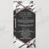 Moderne Marmeren Roos Gouden Trim Hexagon Programm Programma (Voorkant / Achterkant)