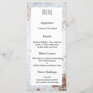 Moderne Marmeren Textuur Trouwontwerp MENU