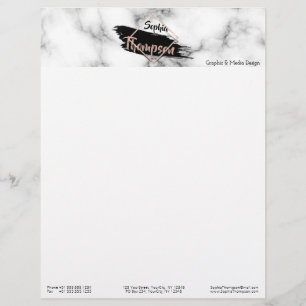 Moderne Marmeren Verf Stroke Naam - Letterhead Gepersonaliseerd Briefhoofd