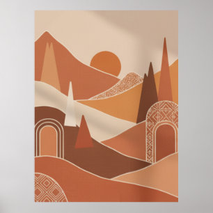 Moderne Marokkaanse minimalistische wandkunstposte Poster