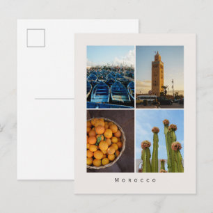 Moderne Marokko Reis Collage Ansichtkaart Briefkaart