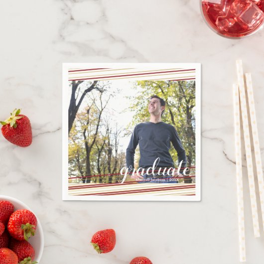 Moderne maroo- en goudstapes Afstuderen Napkins Servetten (Insitu)