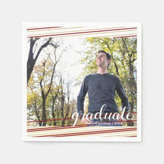 Moderne maroo- en goudstapes Afstuderen Napkins Servetten (Voorkant)