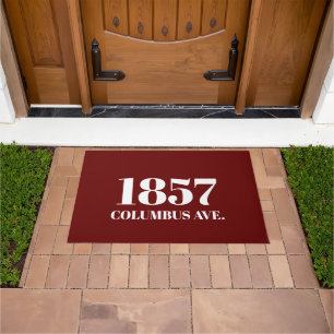 Moderne maroon wine Aangepast adres Deurmat