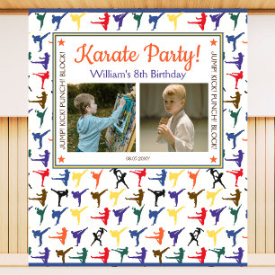 Moderne Martial Arts Karate Kids Verjaardag Achter Wandkleed