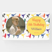 Moderne Martial Arts Karate Kids Verjaardagsbanner Spandoek (Horizontaal)