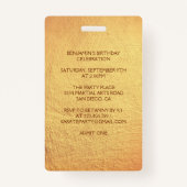 Moderne Martial Arts Karate Verjaardagsfeestje VIP Badge (Achterkant)