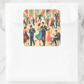 Moderne Martini's uit het midden van de eeuw bij d Vierkante Sticker (Tas)