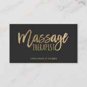Moderne massage therapeutisch script chic gold foi visitekaartje (Voorkant)