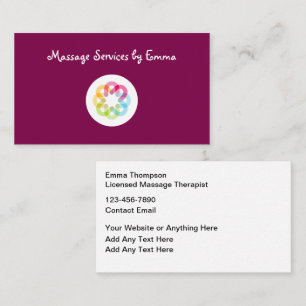 Moderne massagetherapeut Logo Visitekaartjes