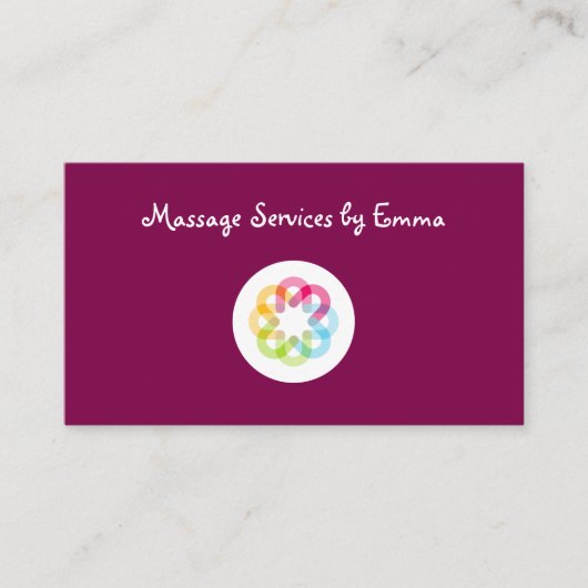 Moderne massagetherapeut Logo Visitekaartjes (Voorkant)