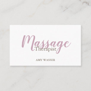 Moderne massagetherapeut Script Blush Roze Visitekaartje